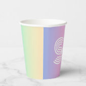 Holographische Gradient Monogram Chic Einzigartige Pappbecher (Rechts)