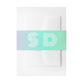 Holographische Gradient Monogram Chic Wedding Einladungsbanderole (Vorderseite Beispiel)