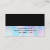 Holographische Gradient | Schwarzer Farbblock Visitenkarte (Rückseite)