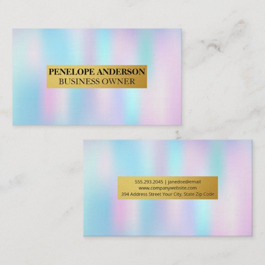 Holographische Gradient Visitenkarte (Vorne/Hinten)