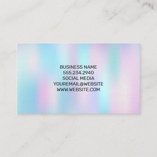 Holographische Gradient Visitenkarte (Rückseite)