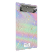 Holographische Iridescent Opal | PERSONALISIERT Mini Klemmbrett (Schrägansicht)