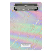 Holographische Iridescent Opal | PERSONALISIERT Mini Klemmbrett (Vorderseite)