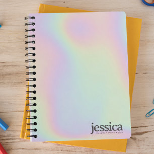 Holographische Iridescent Rounded Modern Typografy Notizblock