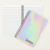 Holographische Iridescent Rounded Modern Typografy Notizblock (Innen)