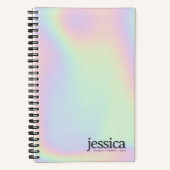 Holographische Iridescent Rounded Modern Typografy Notizblock (Vorderseite)