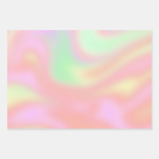 Holographische Irideszierende farbige Pastete Geschenkpapier Set (Vorderseite 3)