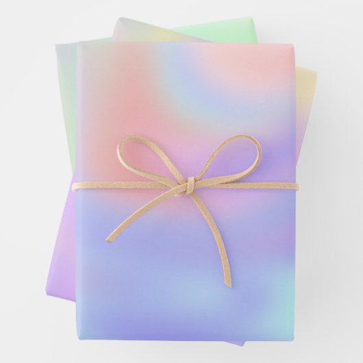 Holographische Irideszierende farbige Pastete Geschenkpapier Set (Beispiel)