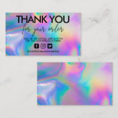 Holographische Kalligrafie Danke Business Card Visitenkarte (Vorne/Hinten)