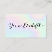 Holographische Kalligraphie Haare Salon Ernennung Terminkarte (Vorderseite)