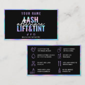 Holographische Lash-Lift und Fixe-Aftercare-Karte Visitenkarte (Vorne/Hinten)