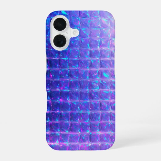 Holographische Lila Prismentextur iPhone 16 Hülle (Rückseite)
