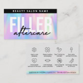 Holographische Lip Filler Botox Aftercare Instrukt Visitenkarte (Vorne/Hinten)