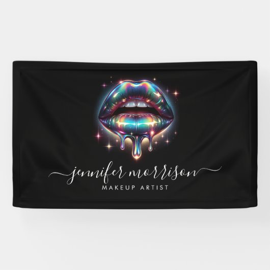 Holographische Lippen Makeup Artist, Schönheit Banner (Horizontal)