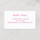 Holographische Lippen mit einem knallrosa Lippchen Visitenkarte (Rückseite)