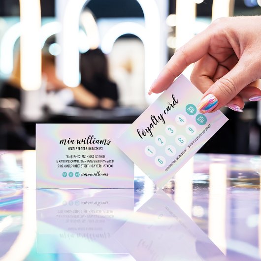 Holographische Make-up Haar Salon Loyalkarte Treuekarte