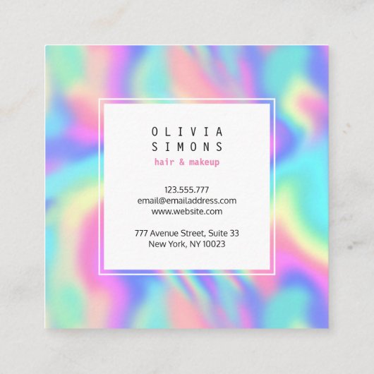 Holographische Minimalistische Visitenkarte (Rückseite)