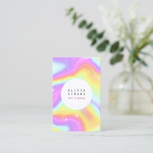 Holographische Minimalistische Visitenkarte (Stehend Vorderseite)