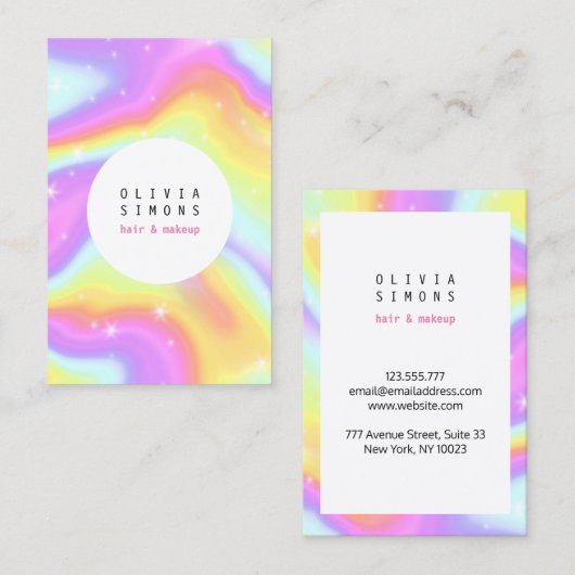 Holographische Minimalistische Visitenkarte (Vorne/Hinten)