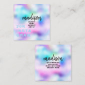 Holographische moderne, farbenfrohe Schönheitsguru Quadratische Visitenkarte (Vorne/Hinten)
