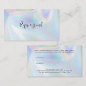 Holographische Moderne Geschäftsskritik Empfehlungskarte (Vorne/Hinten)