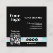 Holographische Moderne kühne soziale Medien folgen Quadratische Visitenkarte (Rückseite)