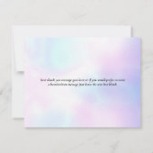 Holographische Moderne Schrift Dankeskarte (Rückseite)