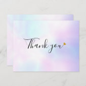 Holographische Moderne Schrift Dankeskarte (Vorne/Hinten)