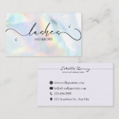 Holographische, moderne Typografie Lashes Business Visitenkarte (Vorne/Hinten)