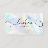 Holographische, moderne Typografie Lashes Business Visitenkarte (Vorderseite)