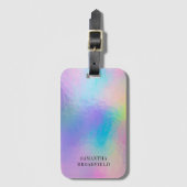 Holographische Monogramm Moderne Reisen Gepäckanhänger (Vorderseite Vertikal)