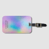 Holographische Monogramm Moderne Reisen Gepäckanhänger (Vorderseite (Horizontal))
