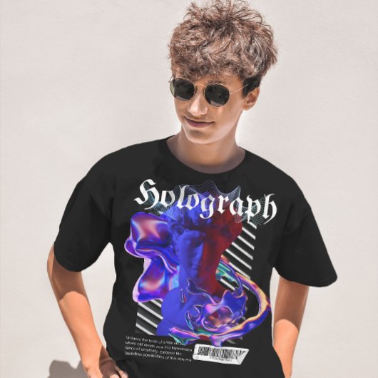 Holographische Neonkunst T-Shirt