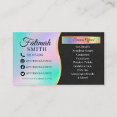 Holographische Pastel Moderner Friseur Salon Visitenkarte (Rückseite)