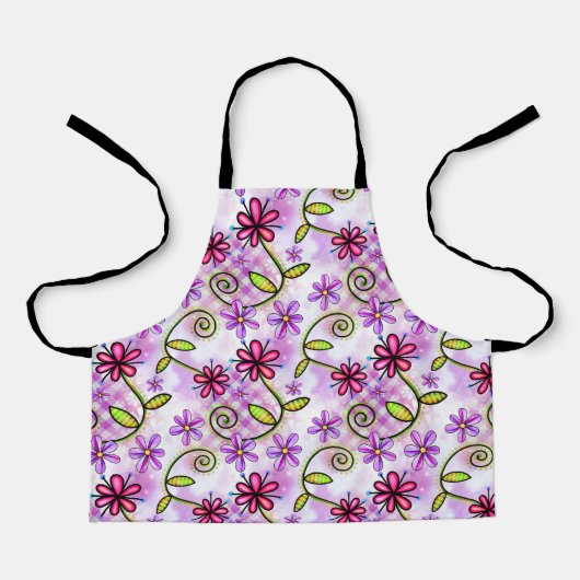 Holographische Rainbow Floral Collage Kids Schürze (Vorderseite)