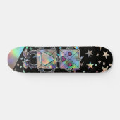Holographische Rainbow Stars Metallic Glitzer Robo Skateboard (Horizontal)
