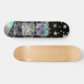 Holographische Rainbow Stars Metallic Glitzer Robo Skateboard (Horizontal)