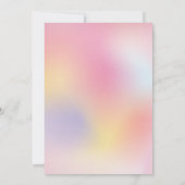 Holographische Rosa Pool Party Skript-Wirbel Sweet Einladung (Rückseite)