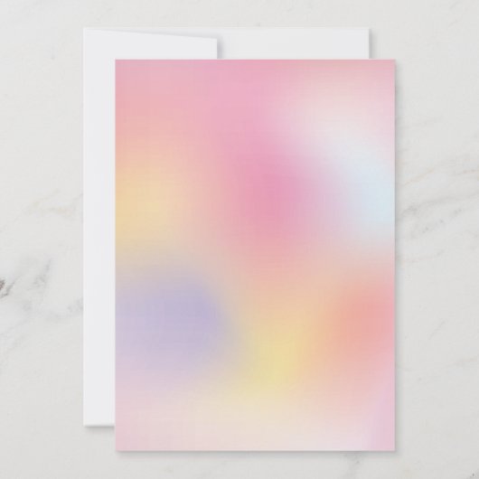 Holographische Rosa Pool Party Skript-Wirbel Sweet Einladung (Rückseite)