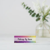 Holographische Rose Gold Confetti Make-Artist Mini Visitenkarte (Stehend Vorderseite)