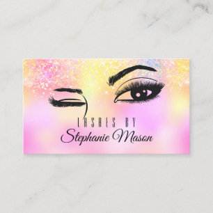 Holographische Rose Gold Glitzer Lashes Augen Telefonnummerkarte