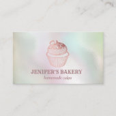 Holographische Rose Goldkuchen hausgemachte Backwa Visitenkarte (Vorderseite)