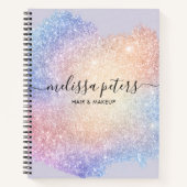 Holographische Schrift Moderner Glitzer Sparkle Bu Notizblock (Vorderseite)