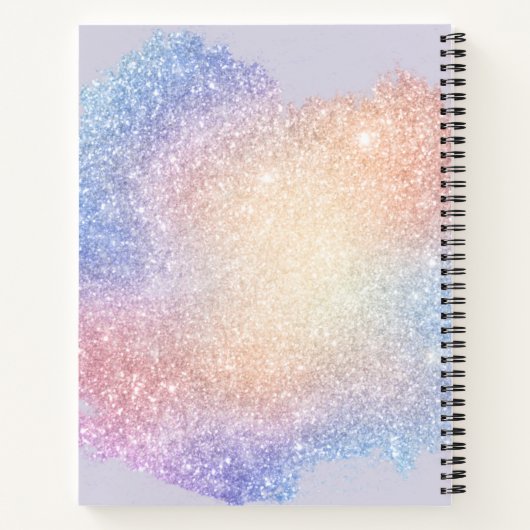 Holographische Schrift Moderner Glitzer Sparkle Bu Notizblock (Rückseite)