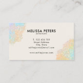 Holographische Schrift Moderner Glitzer Sparkle Visitenkarte (Rückseite)