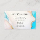 Holographische Signature Script Agate Marble Salon Treuekarte (Rückseite)