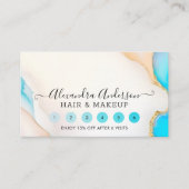 Holographische Signature Script Agate Marble Salon Treuekarte (Vorderseite)