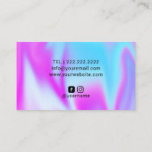 Holographische Silver Tropfens Schönheitssalon Pin Visitenkarte (Rückseite)