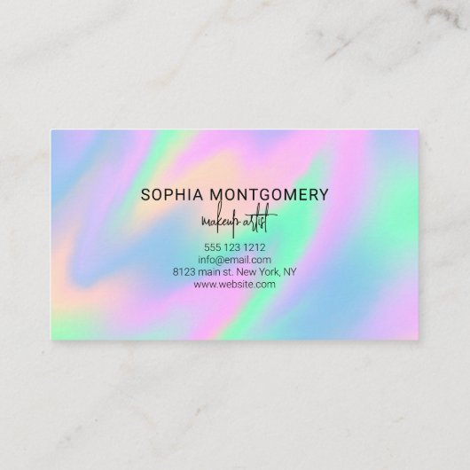 Holographische Skriptkalligrafie-Anstellungskarte Terminkarte (Rückseite)