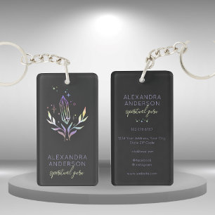 Holographische Spirituelle Kristalle Mystic Black Schlüsselanhänger